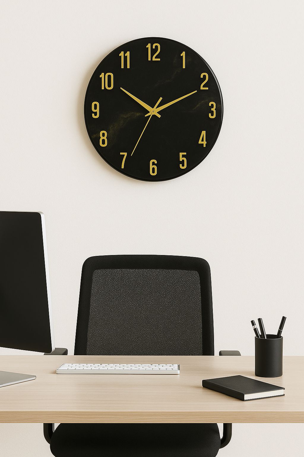Eclipse Noir – Luxury Resin Wall Clock
