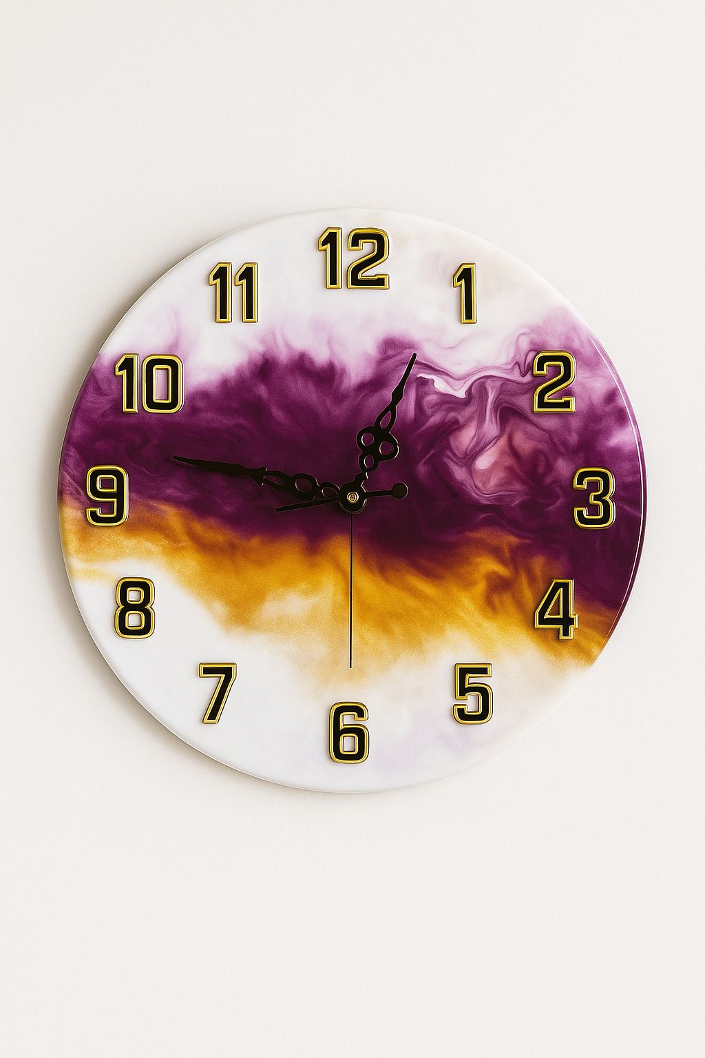 Twilight Bloom – Handcrafted Resin Wall Clock