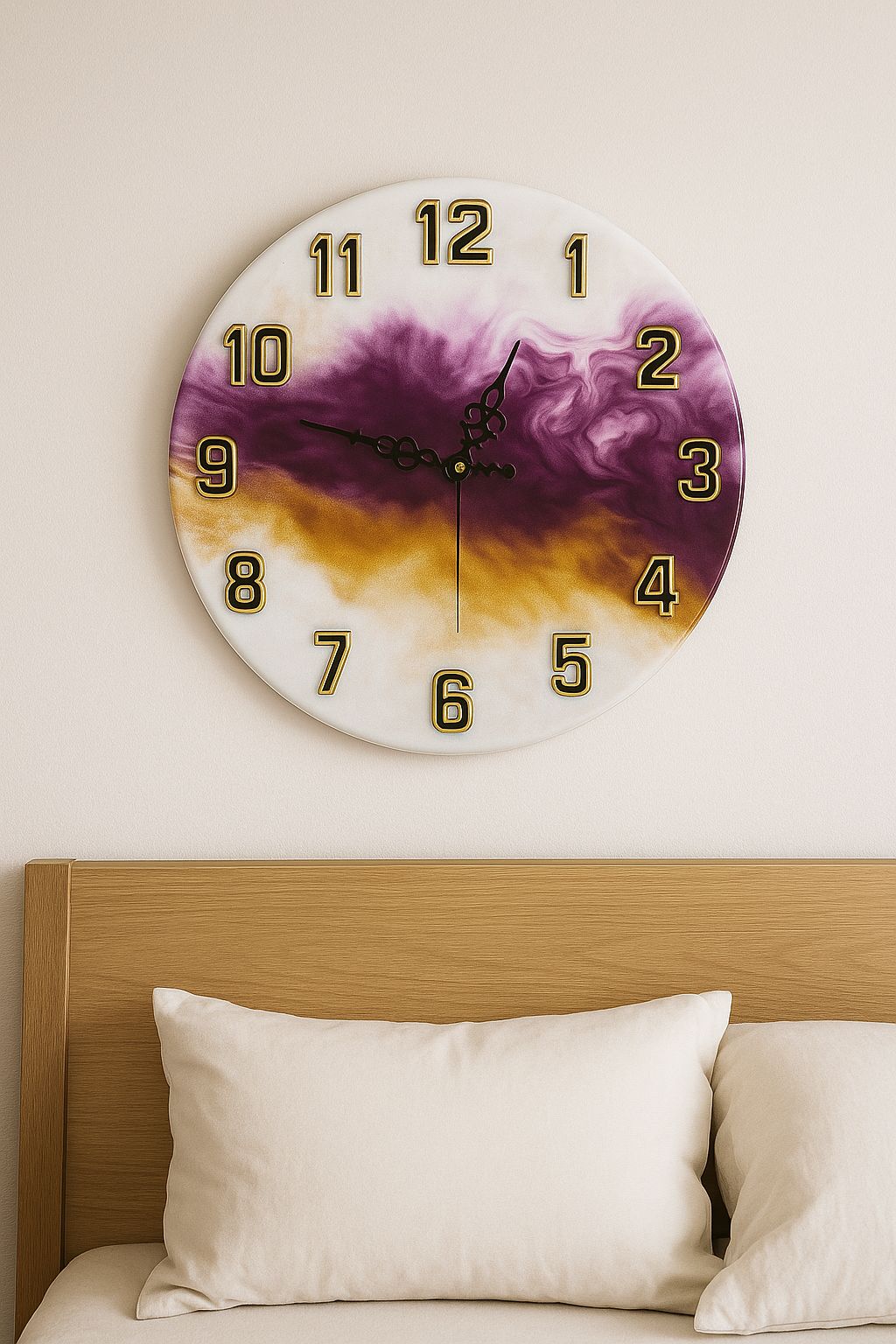 Twilight Bloom – Handcrafted Resin Wall Clock