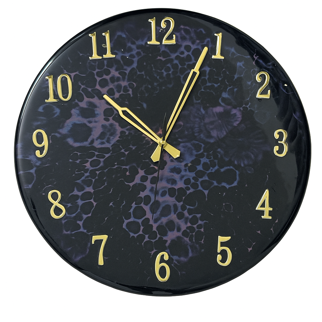 Midnight Amethyst Resin Wall Clock