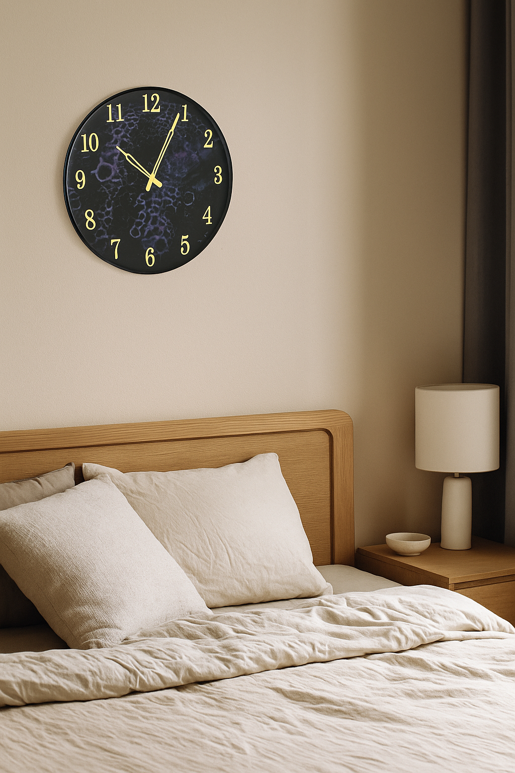 Midnight Amethyst Resin Wall Clock