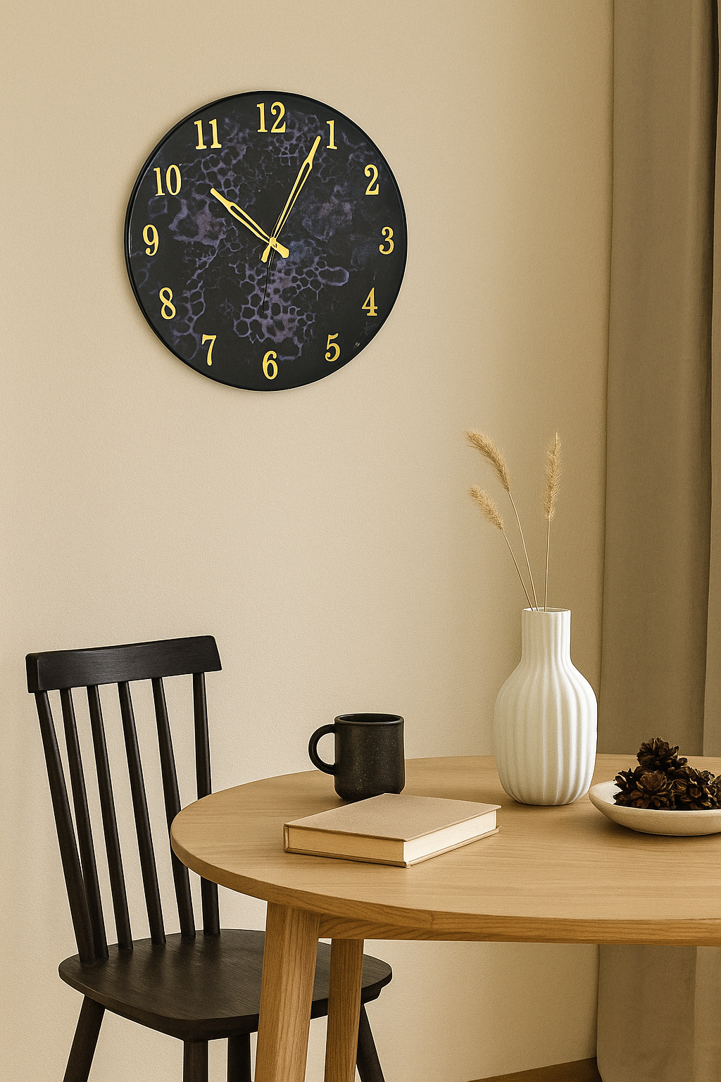 Midnight Amethyst Resin Wall Clock