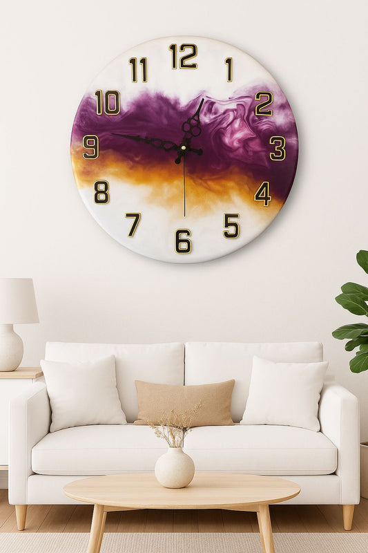 Twilight Bloom – Handcrafted Resin Wall Clock